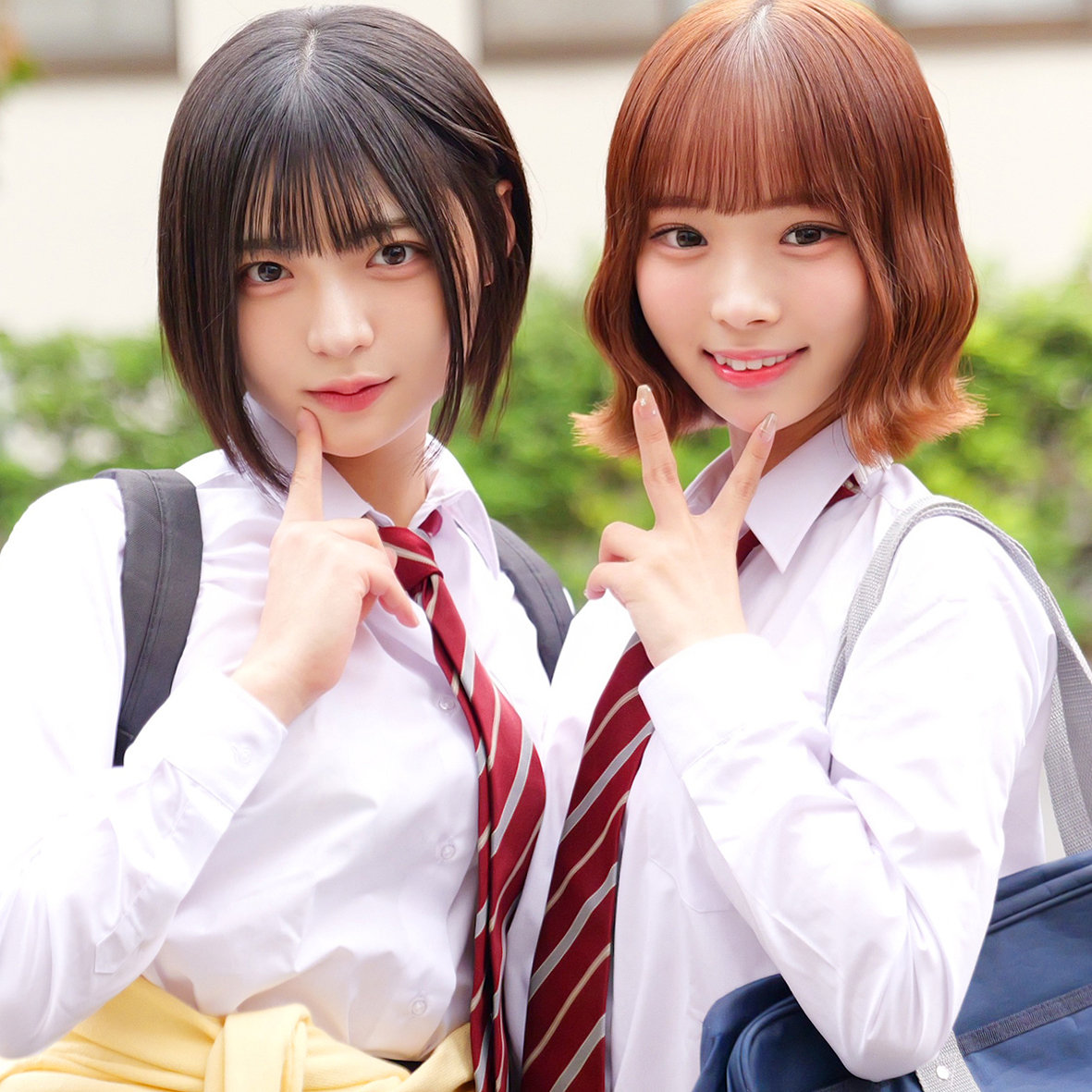 ふうちゃん＆ゆみちゃん｜制服ナンパ乱交の素人動画【skho320】